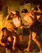  Luca  Giordano The Forge Of Vulcan oil painting artist